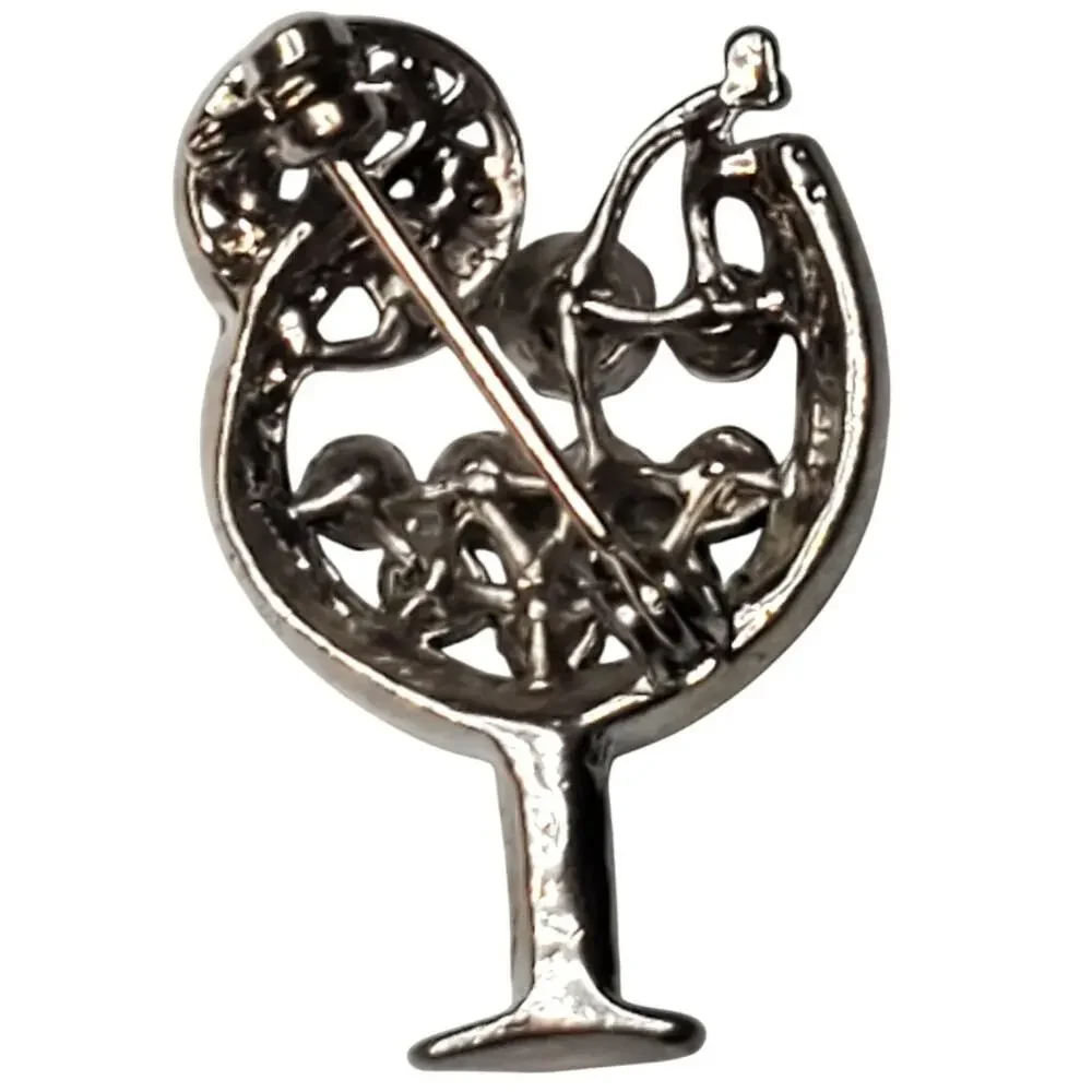 Rhinestone Margherita Scatter Brooch Pin Silver Tone 1.25